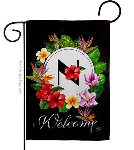 Tropical N - Floral Spring Vertical Impressions Decorative Flags HG130274 Made In USA
