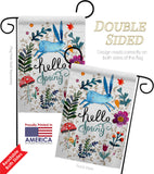 Hello Spring - Floral Garden Friends Vertical Impressions Decorative Flags HG130334 Made In USA