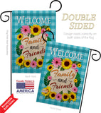 Welcome Family and Friends - Floral Spring Vertical Impressions Decorative Flags HG137033 Made In USA