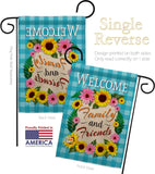 Welcome Family and Friends - Floral Spring Vertical Impressions Decorative Flags HG137033 Made In USA