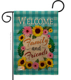 Welcome Family and Friends - Floral Spring Vertical Impressions Decorative Flags HG137033 Made In USA