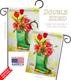 Spring Boots - Floral Spring Vertical Impressions Decorative Flags HG192649 Made In USA