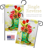 Spring Boots - Floral Spring Vertical Impressions Decorative Flags HG192649 Made In USA