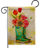 Spring Boots - Floral Spring Vertical Impressions Decorative Flags HG192649 Made In USA