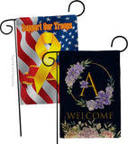 Welcome A Initial - Floral Spring Vertical Impressions Decorative Flags HG130235 Made In USA