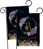 Welcome B Initial - Floral Spring Vertical Impressions Decorative Flags HG130236 Made In USA