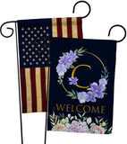 Welcome C Initial - Floral Spring Vertical Impressions Decorative Flags HG130237 Made In USA