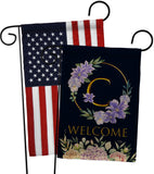 Welcome C Initial - Floral Spring Vertical Impressions Decorative Flags HG130237 Made In USA