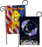 Welcome C Initial - Floral Spring Vertical Impressions Decorative Flags HG130237 Made In USA