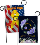 Welcome D Initial - Floral Spring Vertical Impressions Decorative Flags HG130238 Made In USA