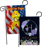 Welcome H Initial - Floral Spring Vertical Impressions Decorative Flags HG130242 Made In USA