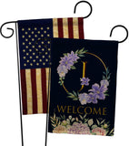 Welcome J Initial - Floral Spring Vertical Impressions Decorative Flags HG130244 Made In USA