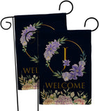 Welcome J Initial - Floral Spring Vertical Impressions Decorative Flags HG130244 Made In USA