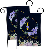 Welcome L Initial - Floral Spring Vertical Impressions Decorative Flags HG130246 Made In USA