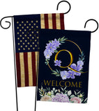 Welcome Q Initial - Floral Spring Vertical Impressions Decorative Flags HG130251 Made In USA