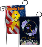 Welcome R Initial - Floral Spring Vertical Impressions Decorative Flags HG130252 Made In USA