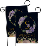 Welcome S Initial - Floral Spring Vertical Impressions Decorative Flags HG130253 Made In USA