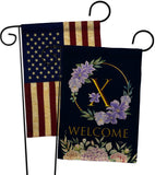 Welcome X Initial - Floral Spring Vertical Impressions Decorative Flags HG130258 Made In USA