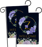 Welcome Z Initial - Floral Spring Vertical Impressions Decorative Flags HG130260 Made In USA