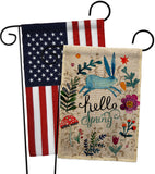 Hello Spring - Floral Garden Friends Vertical Impressions Decorative Flags HG130334 Made In USA