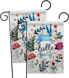 Hello Spring - Floral Garden Friends Vertical Impressions Decorative Flags HG130334 Made In USA