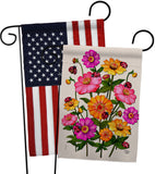 Ladybug Bouquet - Floral Garden Friends Vertical Impressions Decorative Flags HG190163 Made In USA