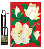 Magnolia - Floral Spring Vertical Applique Decorative Flags HG104041