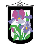 Iris - Floral Spring Vertical Applique Decorative Flags HG104052