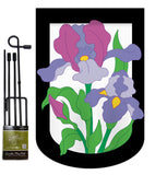 Iris - Floral Spring Vertical Applique Decorative Flags HG104052