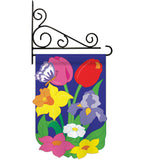 Floral Mix - Floral Spring Vertical Applique Decorative Flags HG104055