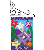 Welcome Spring Garden - Floral Spring Vertical Applique Decorative Flags HG104058