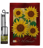 Welcome Sunflowers - Floral Spring Vertical Impressions Decorative Flags HG104067 Made In USA