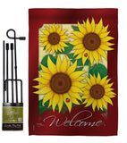 Welcome Sunflowers - Floral Spring Vertical Impressions Decorative Flags HG104067 Made In USA