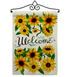 Welcome Sunflowers Bouquet - Floral Spring Vertical Impressions Decorative Flags HG104091 Made In USA