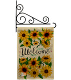 Welcome Sunflowers Bouquet - Floral Spring Vertical Impressions Decorative Flags HG104091 Made In USA