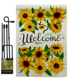 Welcome Sunflowers Bouquet - Floral Spring Vertical Impressions Decorative Flags HG104091 Made In USA