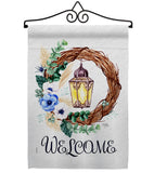 Lantern Wreath - Floral Spring Vertical Impressions Decorative Flags HG104110 Made In USA