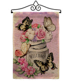 Butterflies Water Can - Floral Spring Vertical Impressions Decorative Flags HG104117 Made In USA