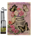 Butterflies Water Can - Floral Spring Vertical Impressions Decorative Flags HG104117 Made In USA