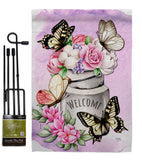 Butterflies Water Can - Floral Spring Vertical Impressions Decorative Flags HG104117 Made In USA