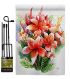 Warm Plumeria Bouquet - Floral Spring Vertical Impressions Decorative Flags HG104128 Made In USA
