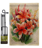 Warm Plumeria Bouquet - Floral Spring Vertical Impressions Decorative Flags HG104128 Made In USA