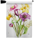 Spring Flower Bouquet - Floral Garden Friends Vertical Impressions Decorative Flags HG104152 Made In USA