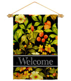 Yellow Welcome Floral - Floral Garden Friends Vertical Impressions Decorative Flags HG120011 Made In USA