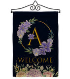 Welcome A Initial - Floral Spring Vertical Impressions Decorative Flags HG130235 Made In USA