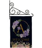 Welcome A Initial - Floral Spring Vertical Impressions Decorative Flags HG130235 Made In USA