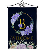 Welcome B Initial - Floral Spring Vertical Impressions Decorative Flags HG130236 Made In USA