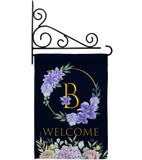 Welcome B Initial - Floral Spring Vertical Impressions Decorative Flags HG130236 Made In USA