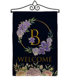 Welcome B Initial - Floral Spring Vertical Impressions Decorative Flags HG130236 Made In USA