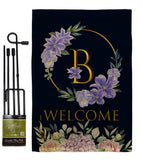 Welcome B Initial - Floral Spring Vertical Impressions Decorative Flags HG130236 Made In USA